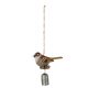 Kismadaras polyresin szélcsengő, veréb, 14,5 cm