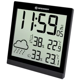   Bresser TemeoTrend JC LCD RC időjárás állomás (falióra), fekete