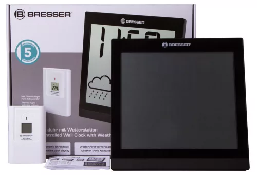 Bresser TemeoTrend JC LCD RC időjárás állomás (falióra), fekete