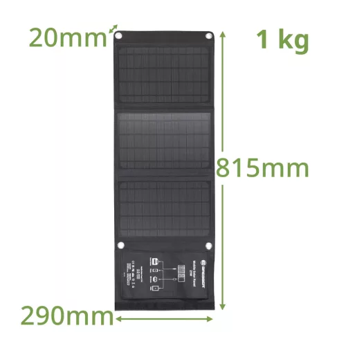 Bresser 21 Wattos mobil napelemes töltő, USB-vel