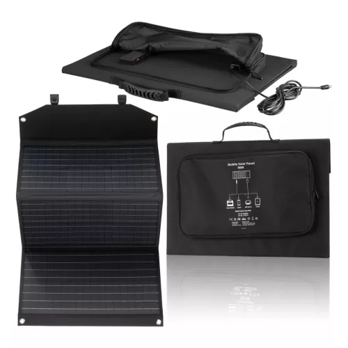 Bresser 90 Wattos mobil napelemes töltő, USB-vel
