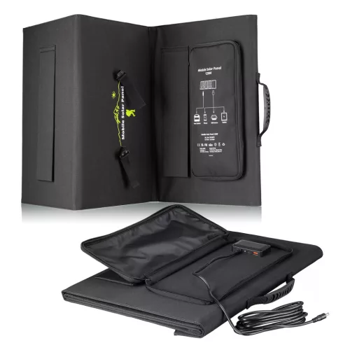 Bresser 120 Wattos mobil napelemes töltő, USB-vel