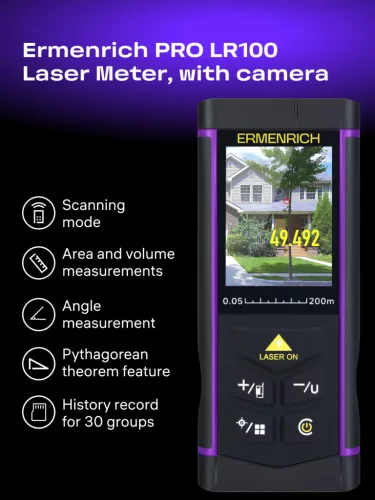 Ermenrich PRO LR100 lézeres mérő, kamerával