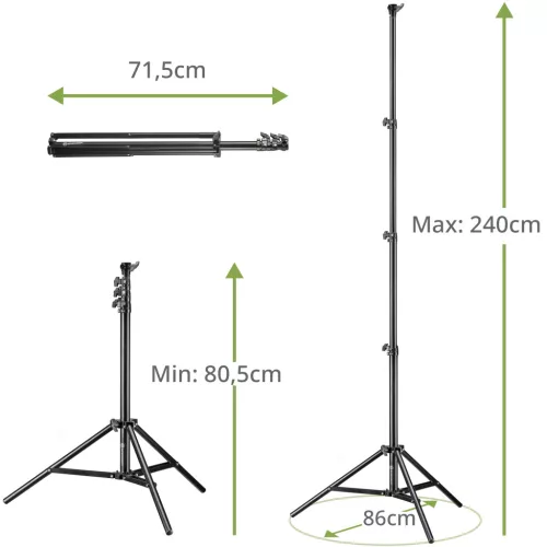 Bresser BR-TP240 PRO-1 kompakt lámpaállvány 240 cm