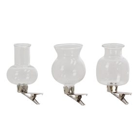   Csiptethető üveg váza, dekorációs kiegészítő, 3 db-os