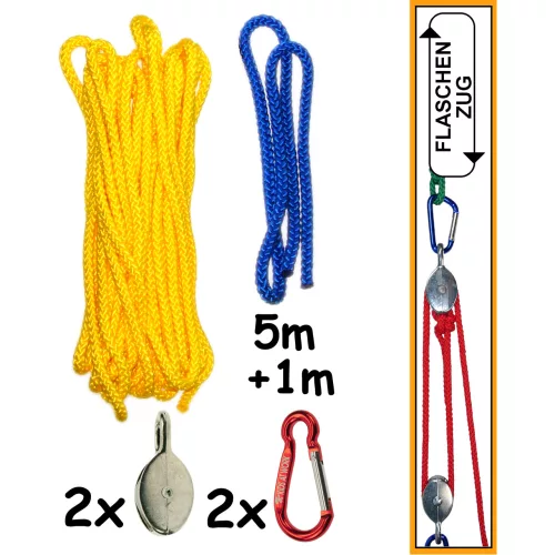 Csigasor 5 m kötéllel - Flaschenzug
