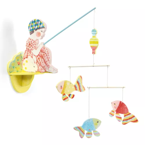 Szélmobil függődísz - Horgászó lányka - Fishergirl