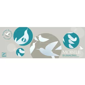Szélmobil függődísz - Fehér madarak - White birds