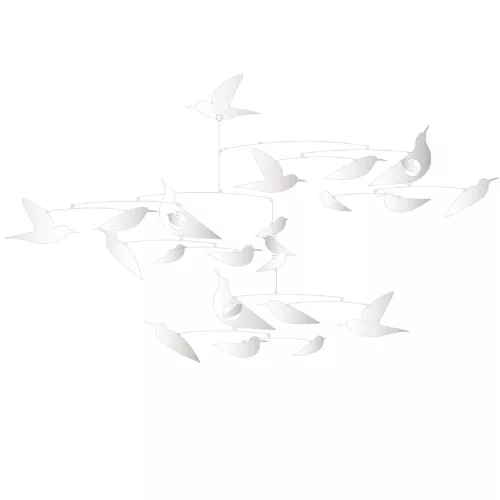 Szélmobil függődísz - Fehér madarak - White birds