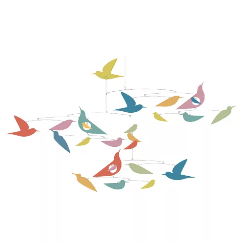 Szélmobil függődísz - Sokszínű Madarak - Mobile Katsumi-Multicolored birds