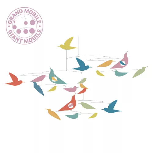 Szélmobil függődísz - Sokszínű Madarak - Mobile Katsumi-Multicolored birds