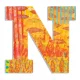 Dekorbetű - N - Peacock letter