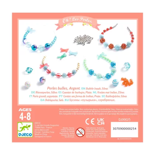 Ékszerkészítő készlet - Buborék gyöngyök, ezüst - Bubble beads, Silver