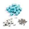Ékszerkészítő készlet - Betű gyöngyök, ezüst - Alphabet beads, Silver