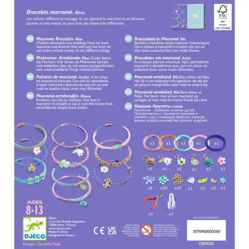 Ékszerkészítő készlet - Kék makramé karkötők - Blue macrame bracelets
