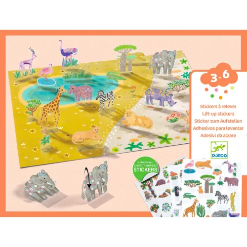 Matricázós sztorik, 3D - Állati élőhelyek - Lift-up stickers - Animals