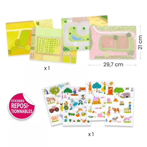 Matricázós sztorik, 3D - Élet vidéken - Lift-up stickers - Farm