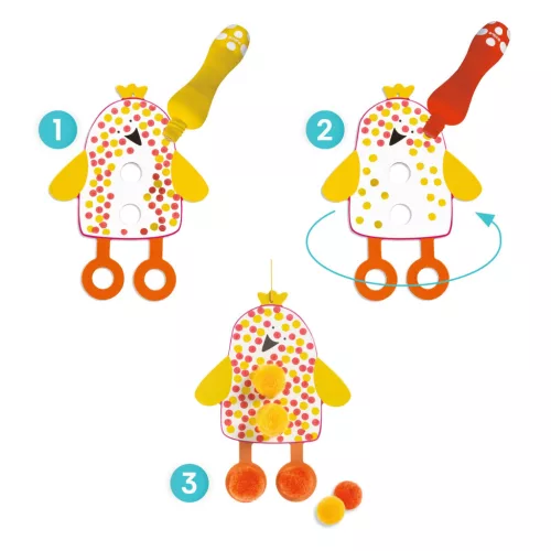 Képszínezés pöttyökkel és pompomokkal - Fenn az égen - Dots and Pompoms – In the Sky