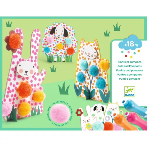 Képszínezés pöttyökkel és pompomokkal - Lenn a fűben - Dots and Pompoms – In the Grass