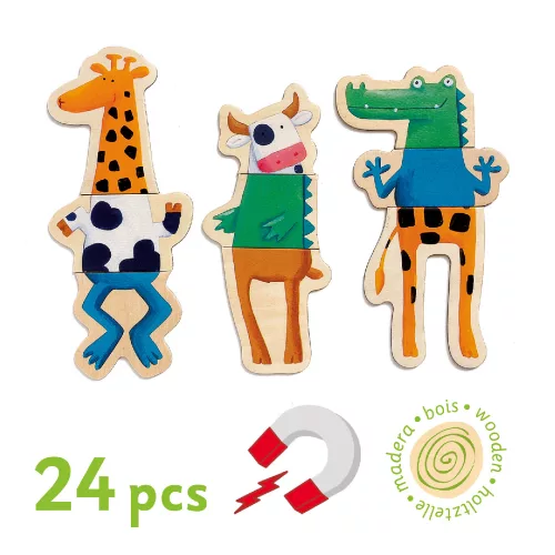 Mágneses képkirakó - Vicces állatok - Crazy animals