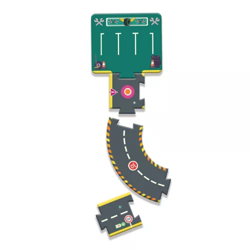 CRAZY MOTORS autópálya - Városi kőrút - City circuit - Giant puzzle - 26 pcs