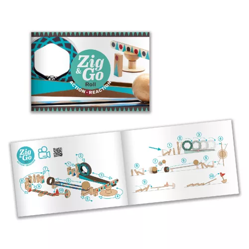 Építőjáték - Sokasodó gördülő, 28 db-os - Zig and Go - Roll