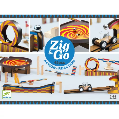 Építőjáték - Sokasodó autózó, 45 db-os - Zig and Go - Wroom