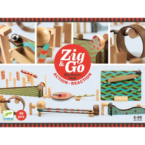 Építőjáték - Sokasodó golyózó, 48 db-os - Zig and Go - Big Boum Wall