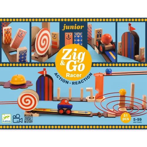 Építőjáték - Forgalmas, 51 db-os - Zig and Go Junior - Racer