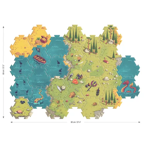 Arty Toys Óriás puzzle - Kalóz és lovag birodalom, 30 db-os - Giant puzzle-Battle