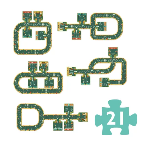 Óriás puzzle - Utak, irányok, 21 db-os - Roads