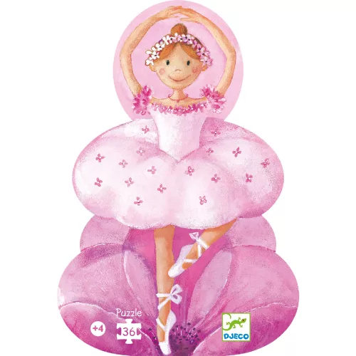 Formadobozos puzzle - Balerina virággal, 36 db-os - The ballerina with the flower