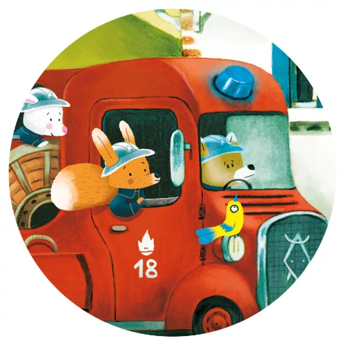 Formadobozos puzzle - A tűzoltóautó, 16 db-os - The fire truck 