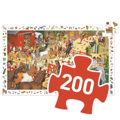Megfigyeltető puzzle - Lovaglás, 200 db-os - Horse riding
