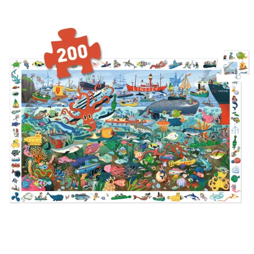 Megfigyeltető puzzle - Tenger titkai, 200 db-os - Secrets of the Sea