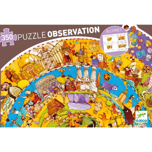 Megfigyeltető puzzle - Történelem, 350 db-os spirál puzzle - History + booklet