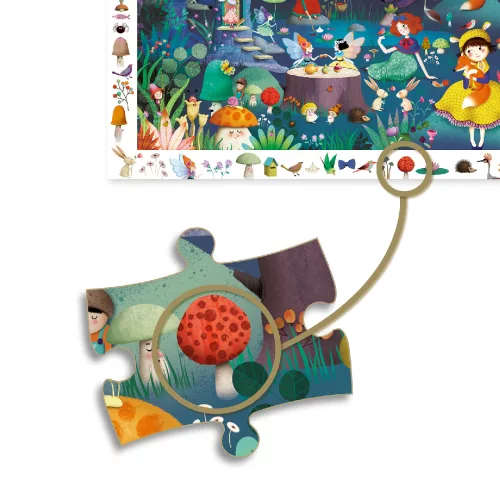 Megfigyeltető puzzle - Elvarázsolt erdő, 100 db-os - Enchanted Forest