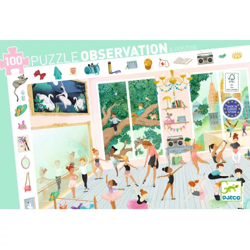 Megfigyeltető puzzle - Balett iskola, 100 db-os - The dance school