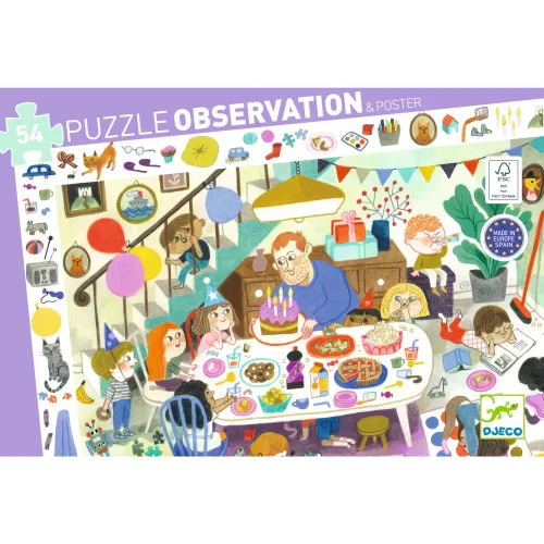 Megfigyeltető puzzle - Szülinapi parti, 54 db-os - Birthday Party