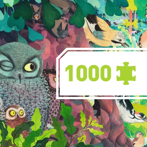Művész puzzle - Baglyok és madarak, 1000 db-os - Owls and birds