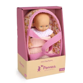 Játékbaba Mini, 20 cm - Barbara mózeskosárral