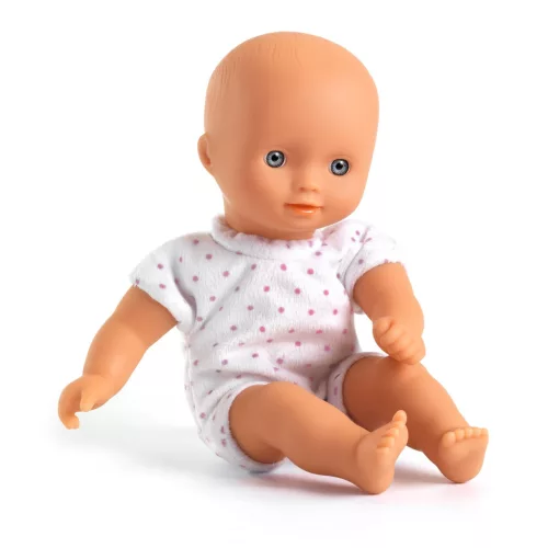 Játékbaba Mini, 20 cm - Barbara mózeskosárral