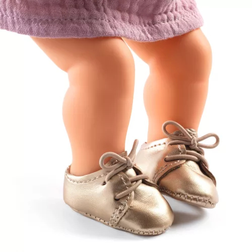 Játékbaba cipő - Arany cipőcske - Golden shoes