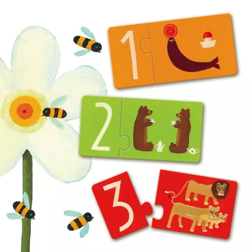 Párosító puzzle - Számok, 20 db-os - Numbers