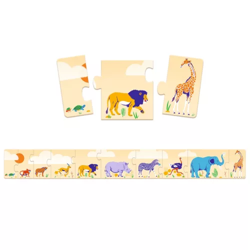 Sorozatkirakó puzzle - Kicsi és nagy, 10 db-os - Smal and big