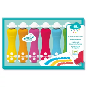   Marok filc készlet 6 színben - Pontozó színezés - 6 foam markers