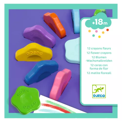 Marokkréta készlet - 12 színű virágforma - 12 flower crayons for toddlers