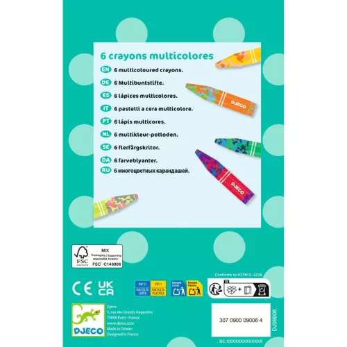 Viaszkréta készlet - 6 kréta kölönböző színekből összeállítva - 6 multicoloured crayons