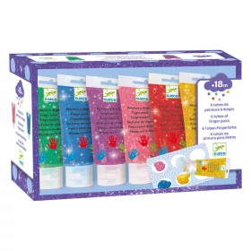   Ujjfesték - Hat csillámos szín - 6 tubes of finger paint - Glitter