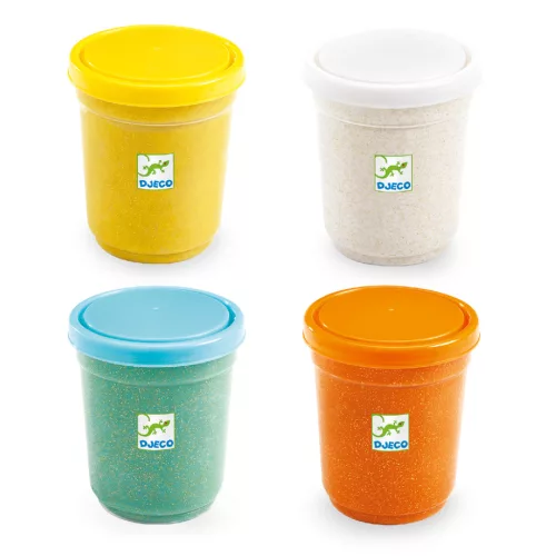 Gyurma - Pillegyurma, 4 csillámos szín - 4 pots of glittery play dough